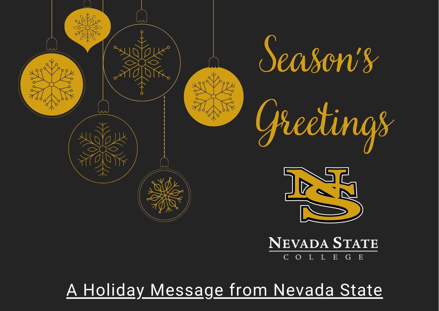 A Seasons Greetings, a Holiday Message from Nevada State