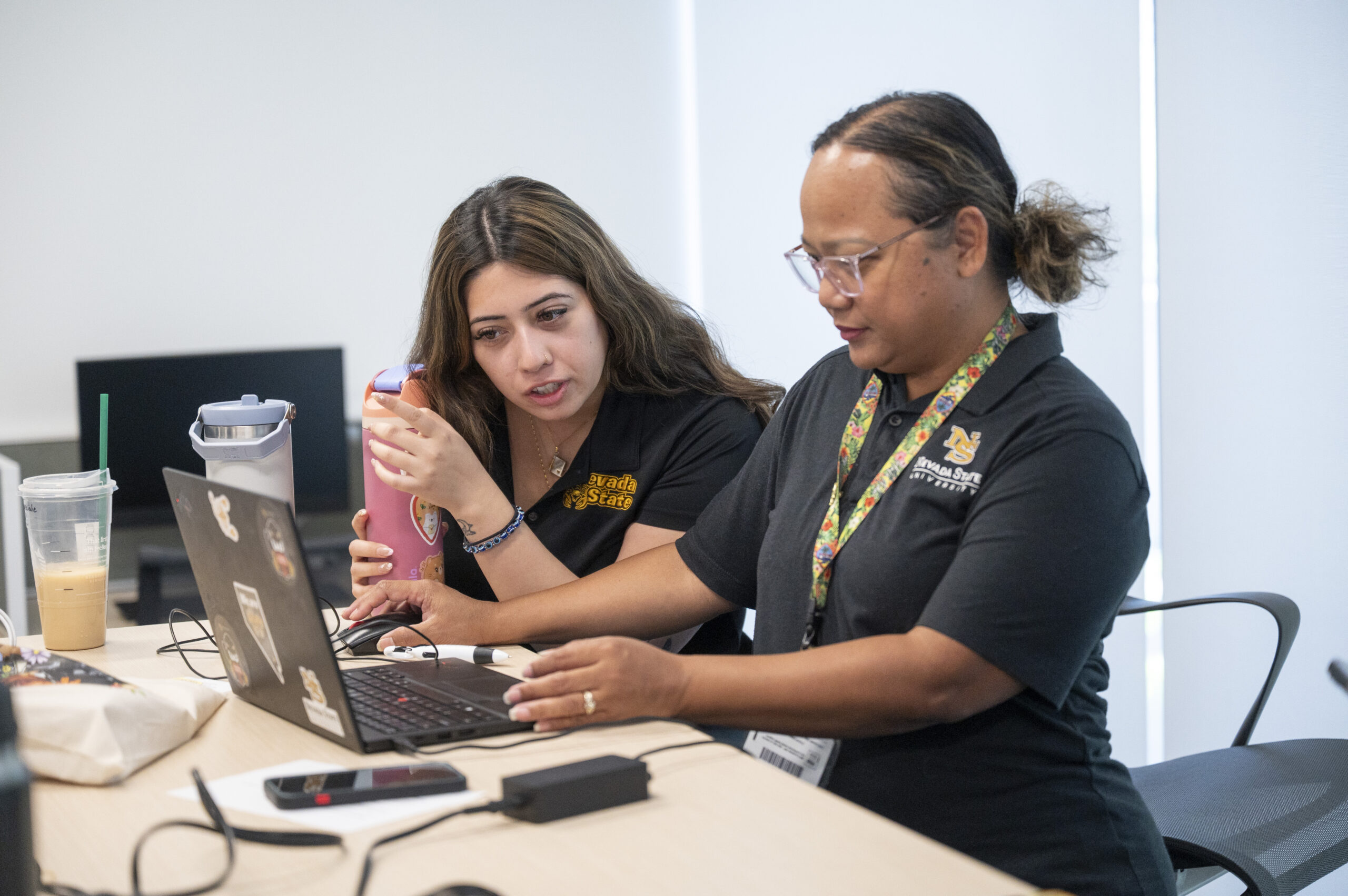 table of students studying