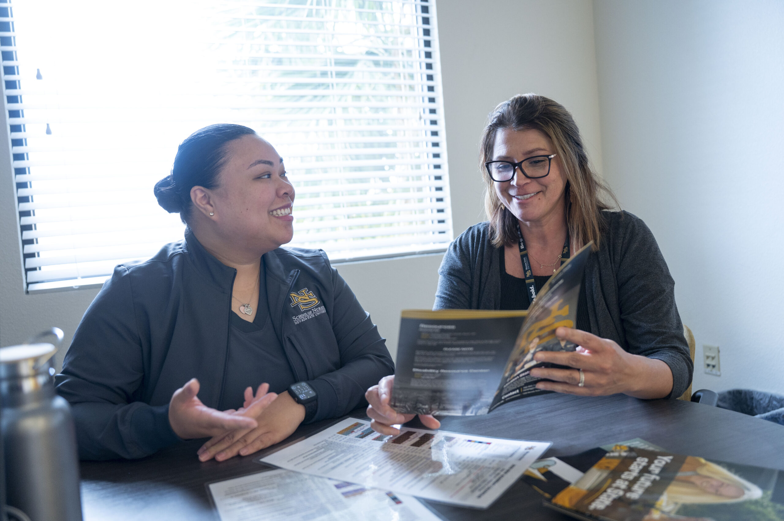 table of students studying