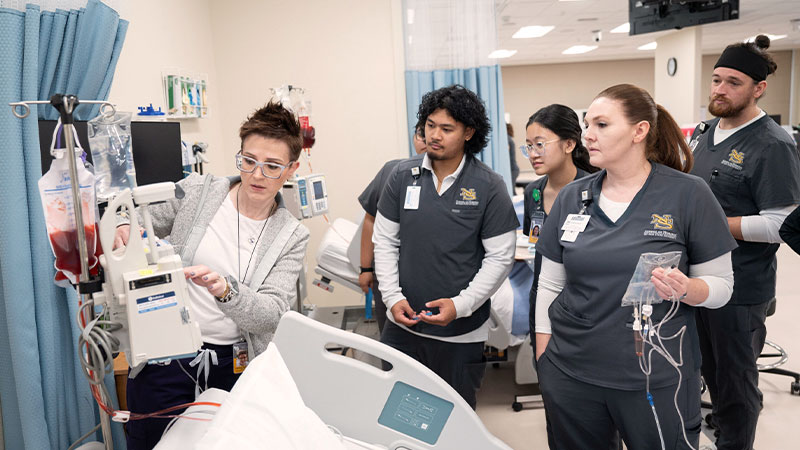 Nursing students learn in the Sim Center
